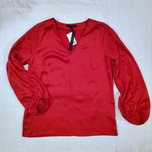 Banana Republic Ruby Red Blouse Sz M NWT